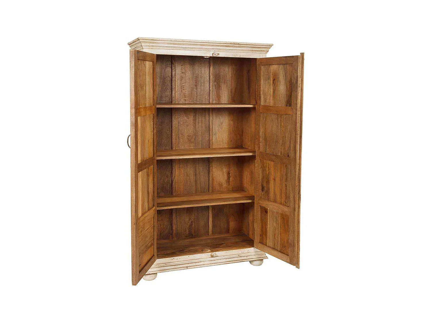 Armário de madeira entalhada com acabamento artesanal 96x40x167h cm