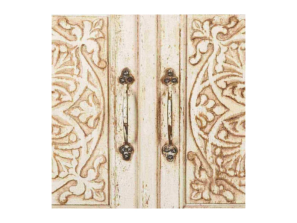 Armário de madeira entalhada com acabamento artesanal 96x40x167h cm