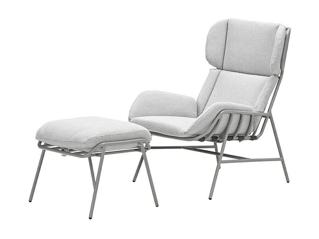 Garden Impressions Fresno loungestoel incl. voetenbank - taupe