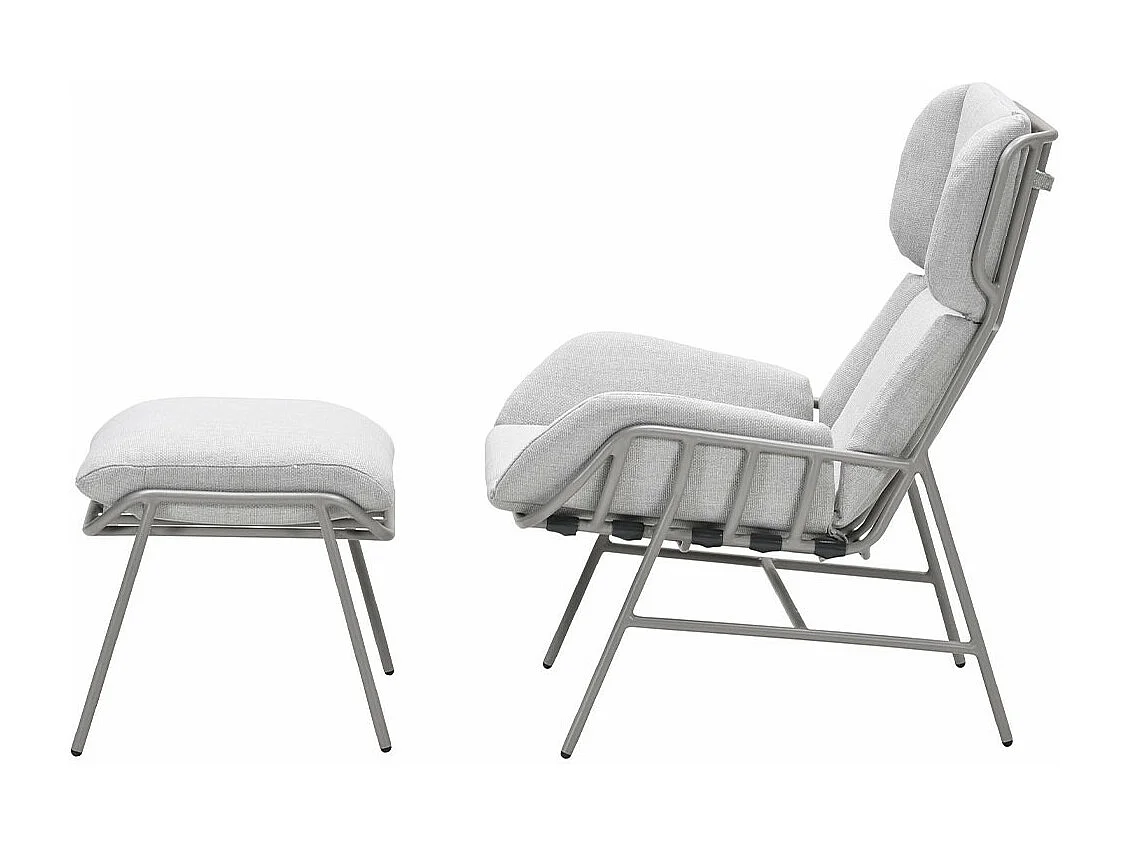 Garden Impressions Fresno loungestoel incl. voetenbank - taupe