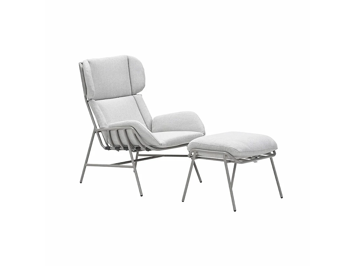 Garden Impressions Fresno loungestoel incl. voetenbank - taupe