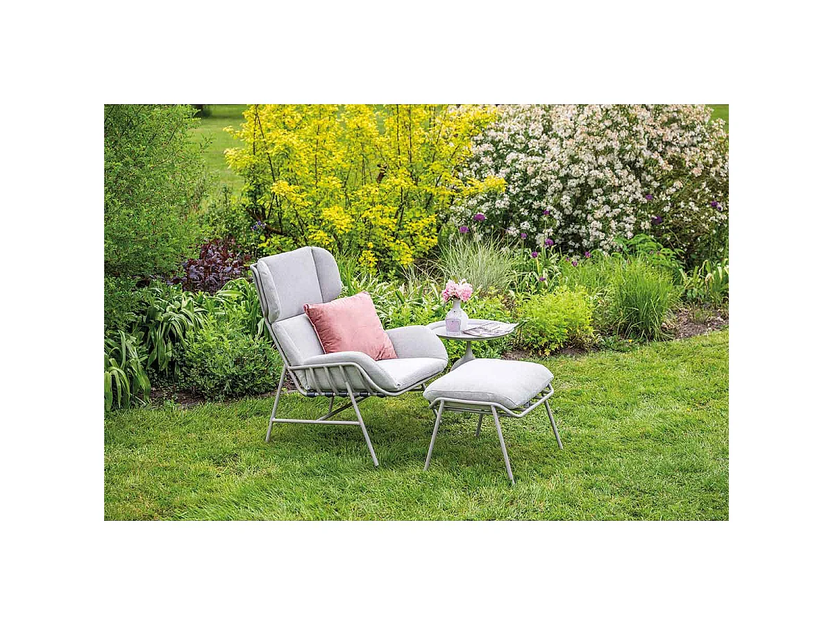 Garden Impressions Fresno loungestoel incl. voetenbank - taupe
