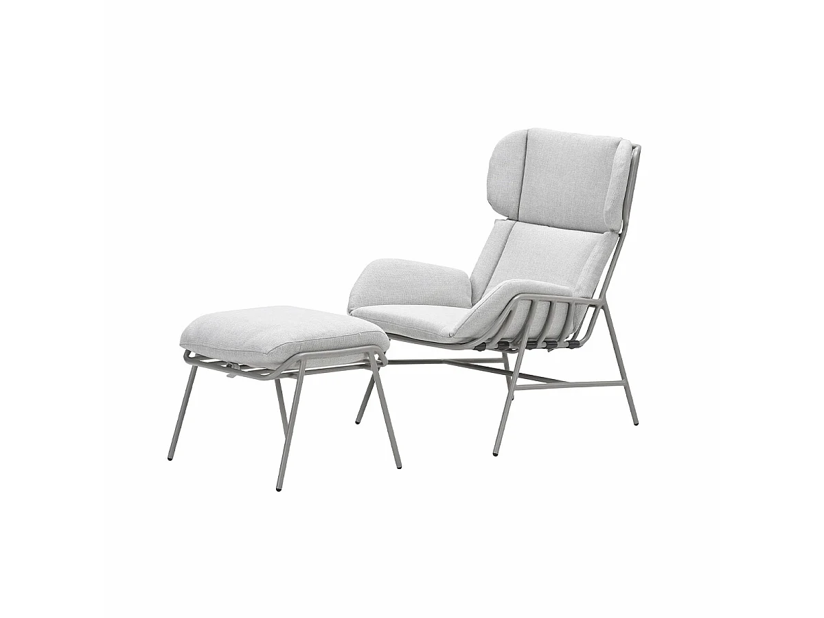 Garden Impressions Fresno loungestoel incl. voetenbank - taupe