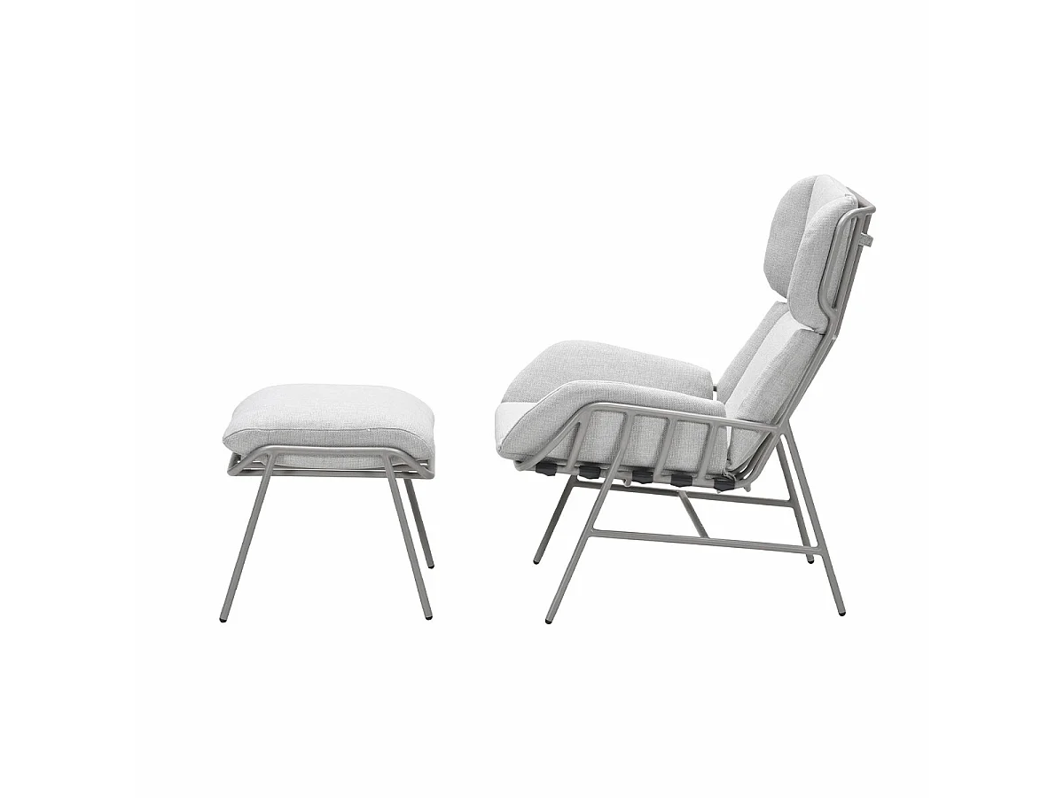 Garden Impressions Fresno loungestoel incl. voetenbank - taupe