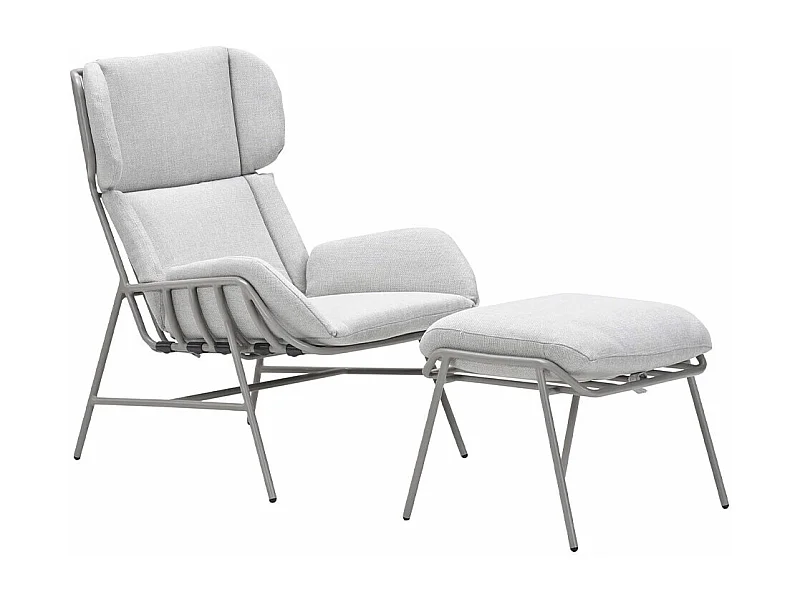 Garden Impressions Fresno loungestoel incl. voetenbank - taupe