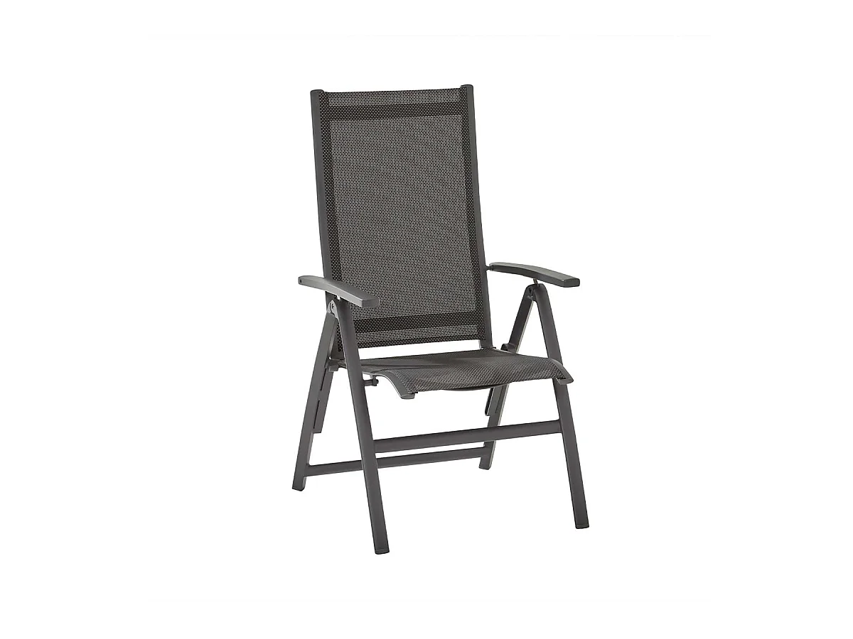 Chaise de jardin 4 Saisons Cadiz carbone mat réglable