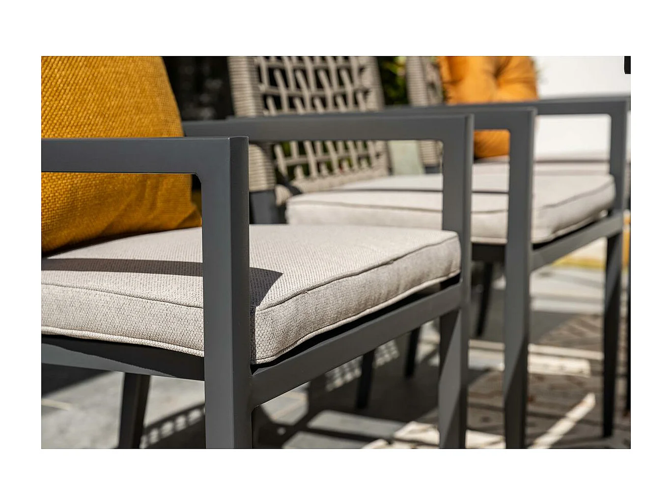 Chaise de jardin Garden Impressions Burela taupe - 4 pièces