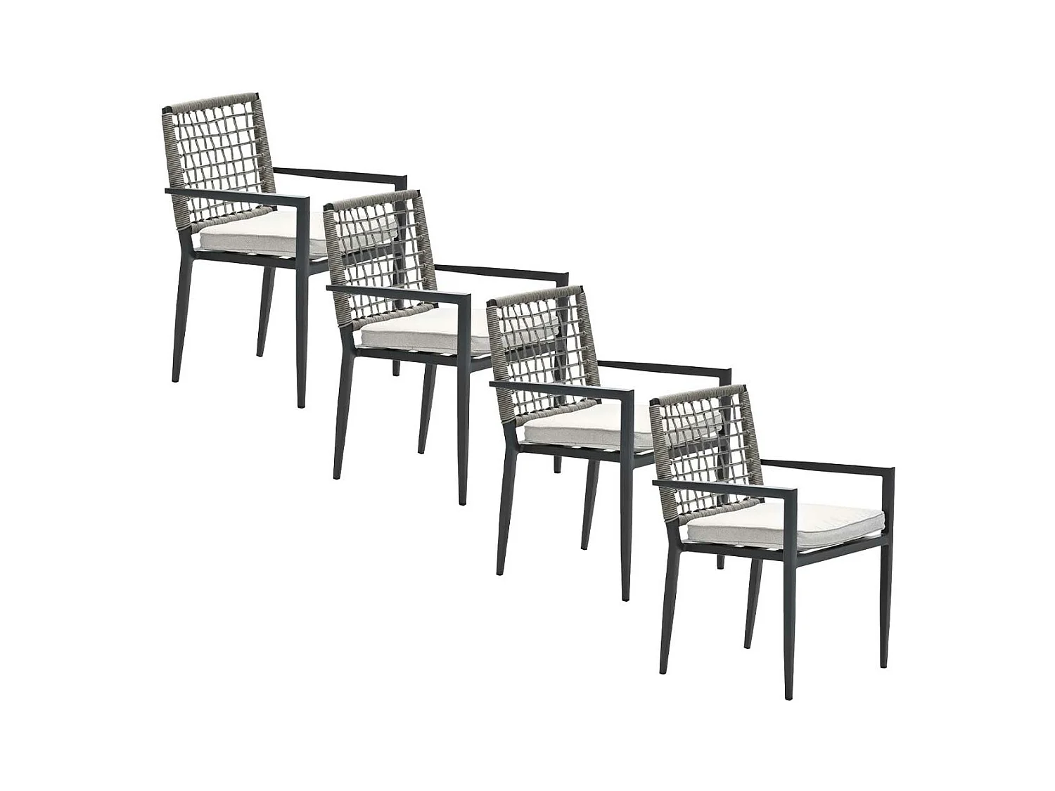 Garden Impressions Burela tuinstoel taupe - 4 stuks