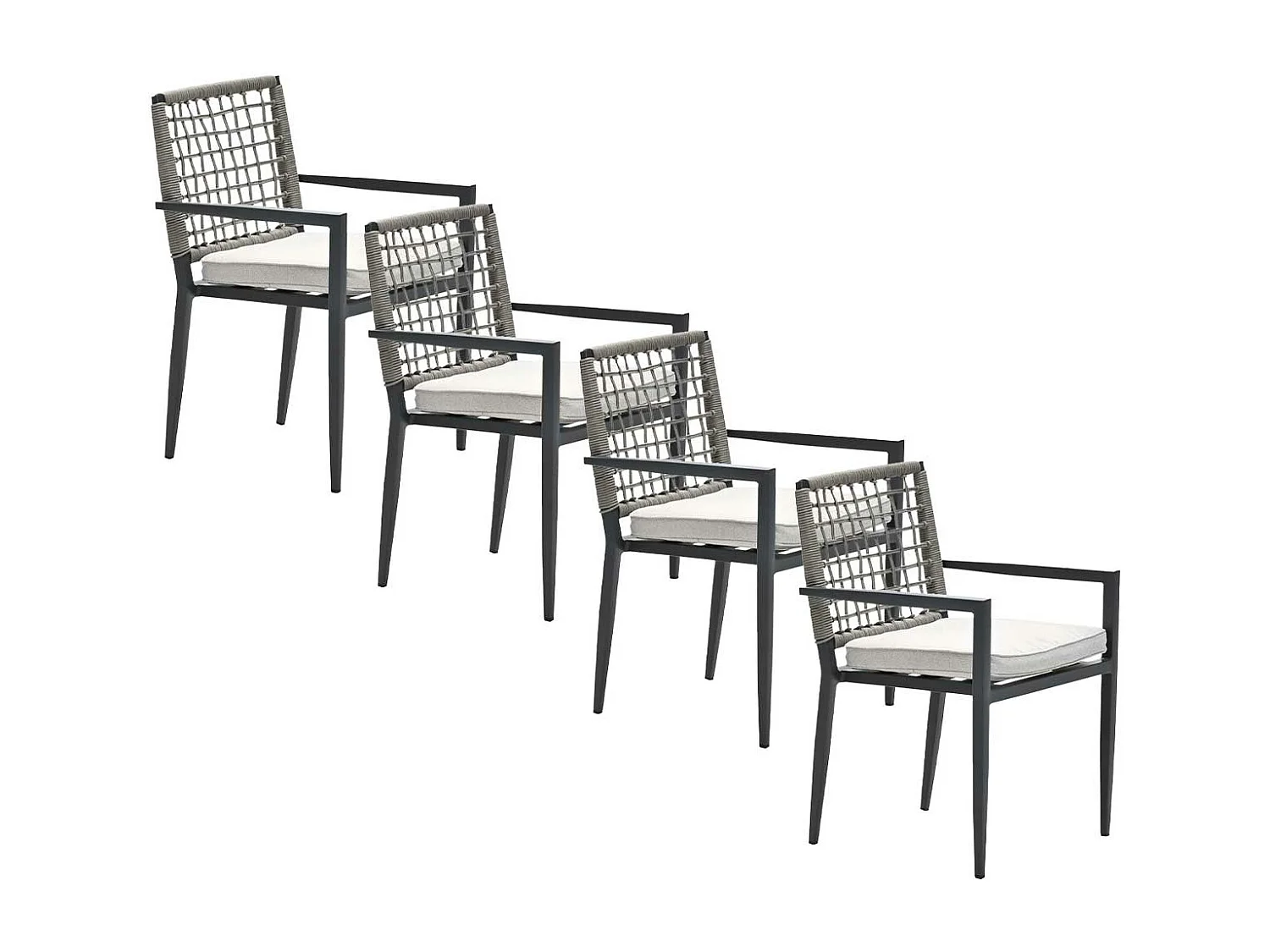 Garden Impressions Burela tuinstoel taupe - 4 stuks