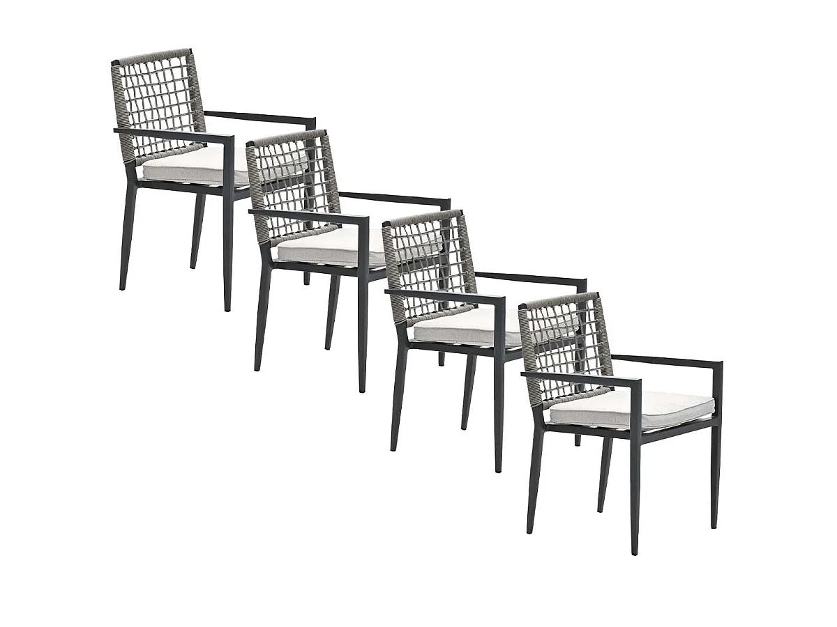 Garden Impressions Burela tuinstoel taupe - 4 stuks