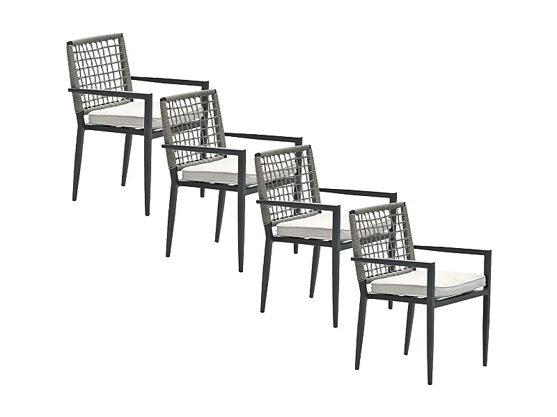 Garden Impressions Burela tuinstoel taupe - 4 stuks