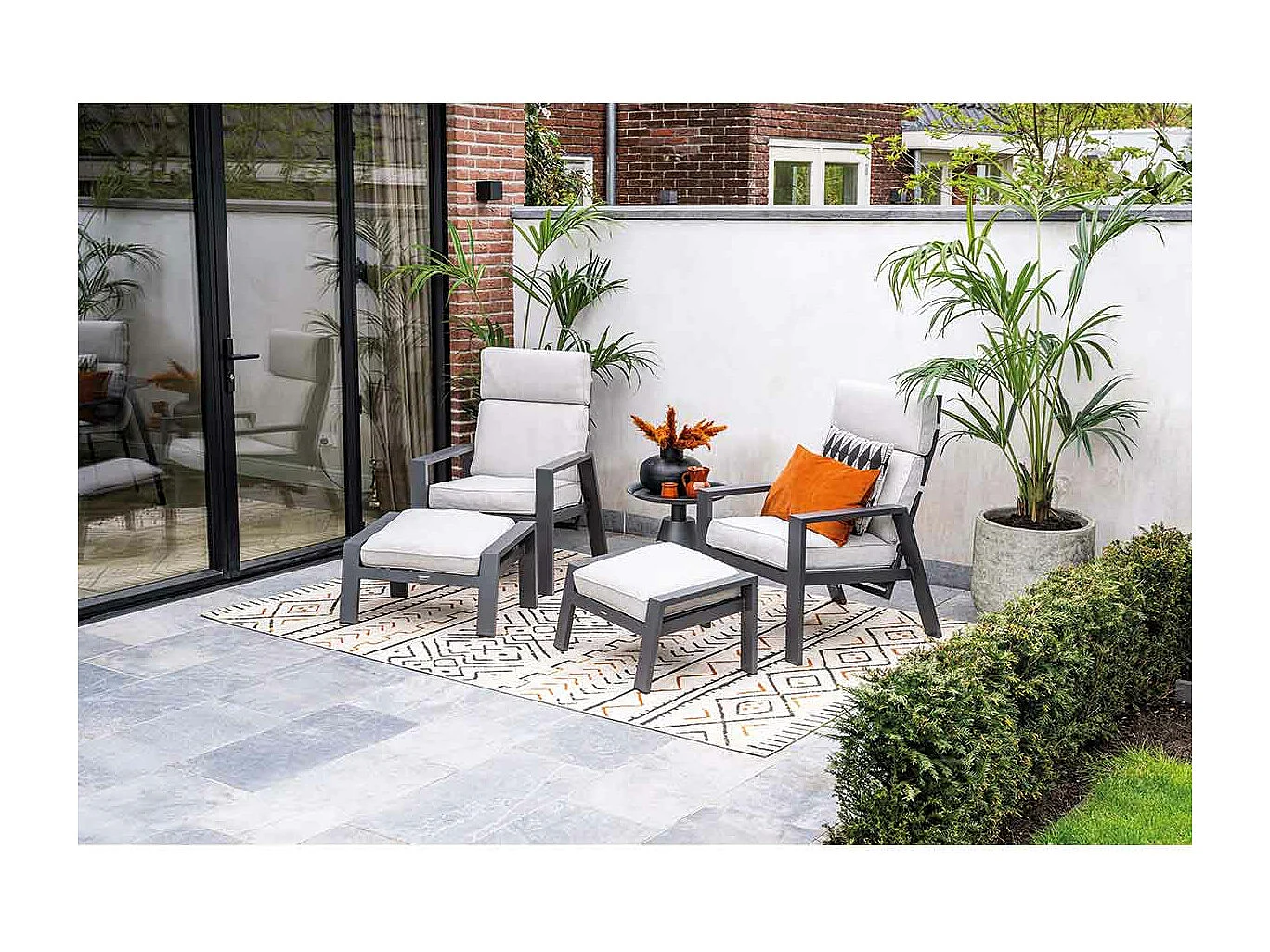 Garden Impressions Lora verstelbare loungestoel voetenbank