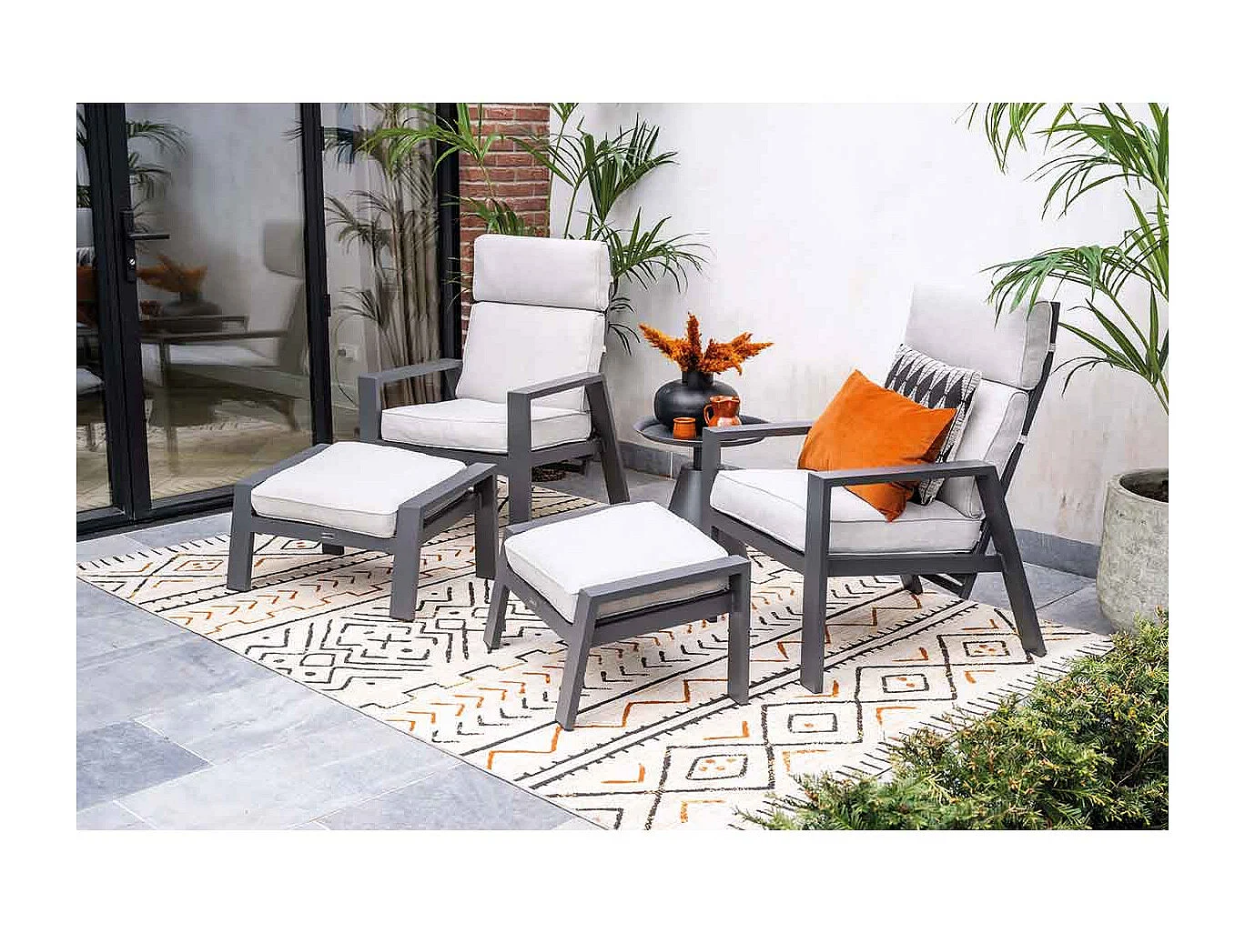 Garden Impressions Lora verstelbare loungestoel voetenbank