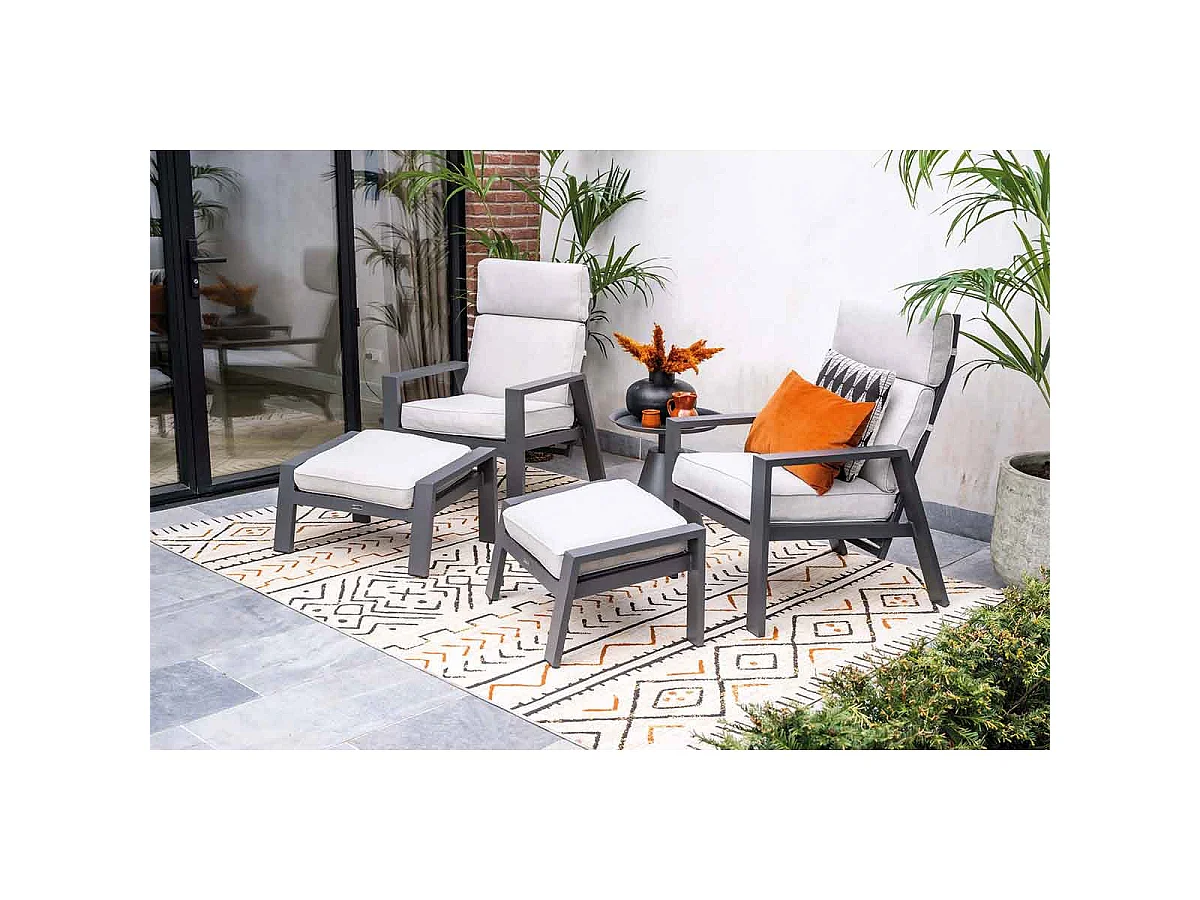 Garden Impressions Lora verstelbare loungestoel voetenbank