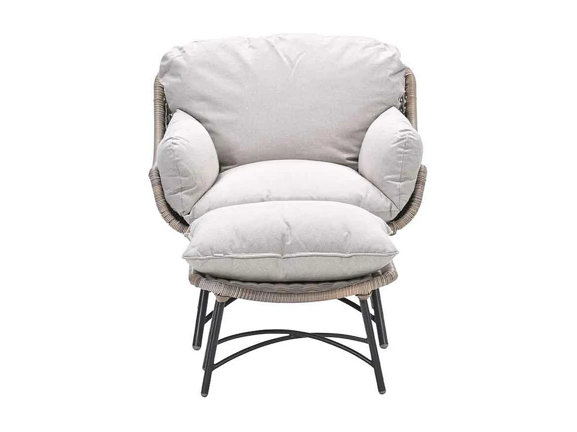 Chaise longue Garden Impressions Selene avec repose-pieds - saule vintage