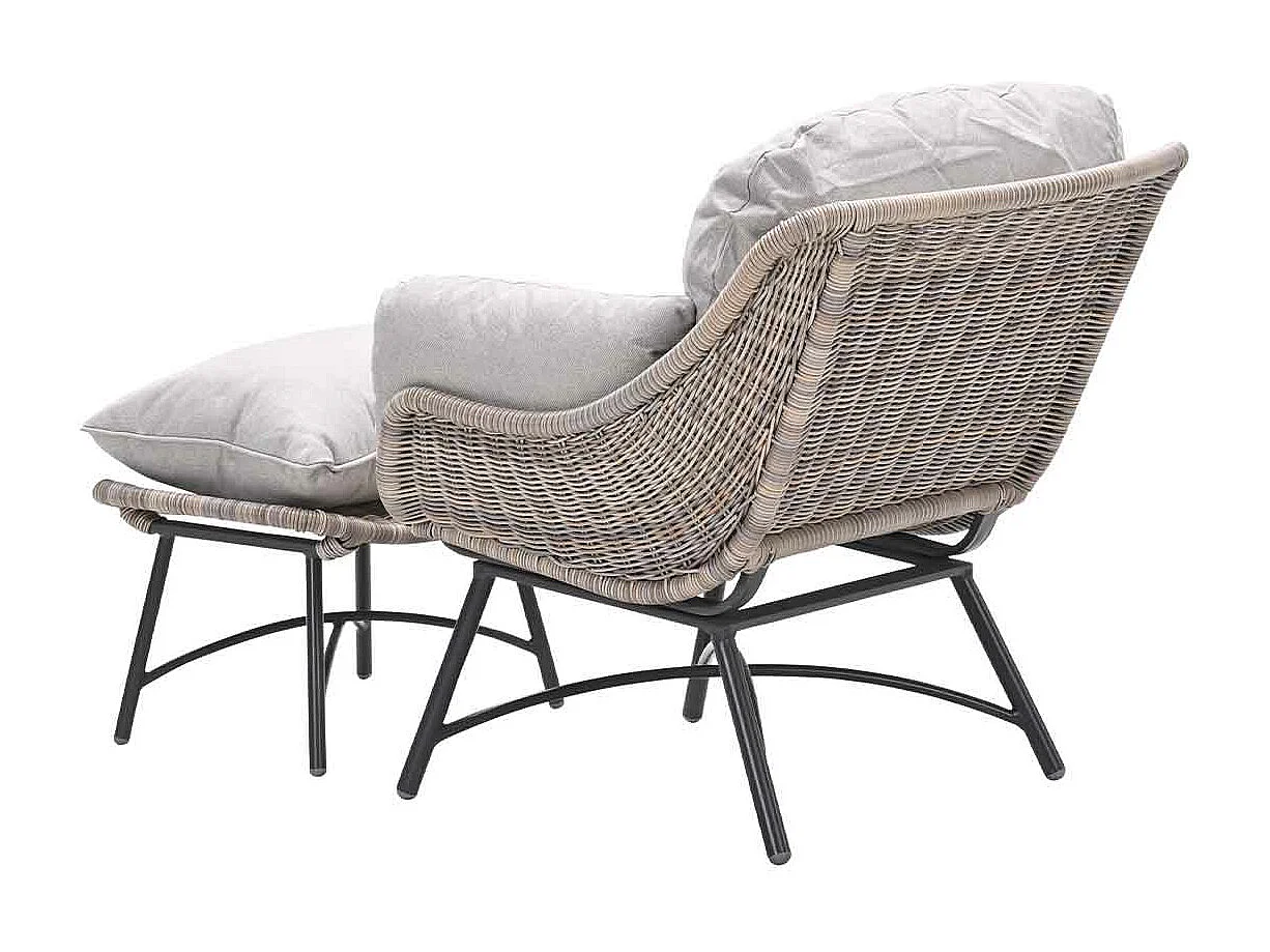 Chaise longue Garden Impressions Selene avec repose-pieds - saule vintage