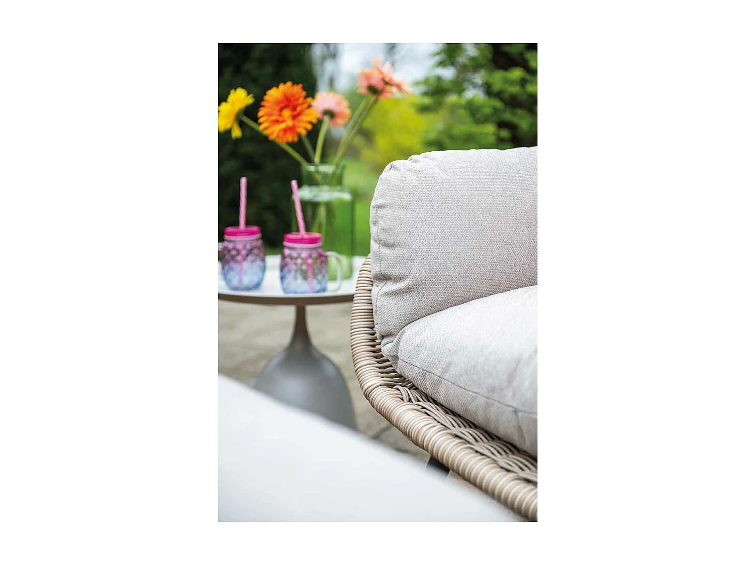 Chaise longue Garden Impressions Selene avec repose-pieds - saule vintage