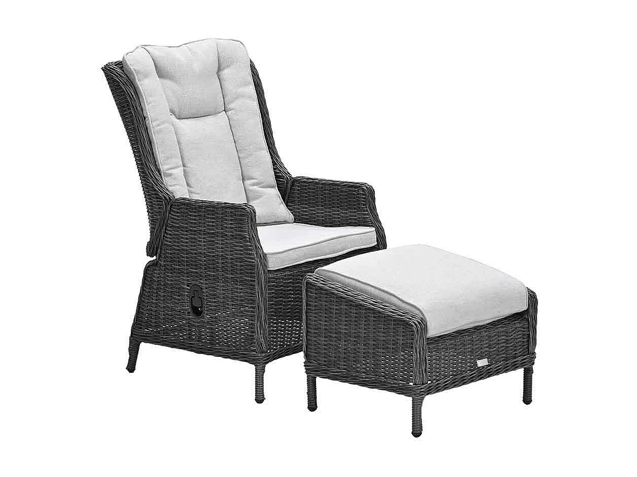 Chaise longue Garden Impressions Marbella Earl Grey avec repose-pieds