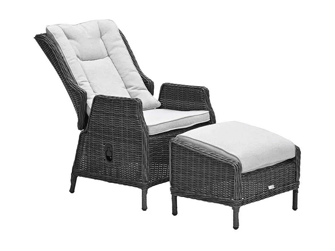 Chaise longue Garden Impressions Marbella Earl Grey avec repose-pieds