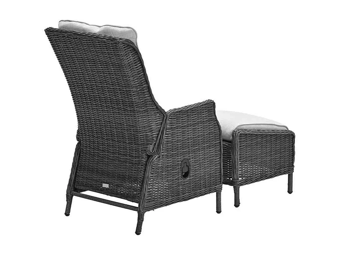 Chaise longue Garden Impressions Marbella Earl Grey avec repose-pieds