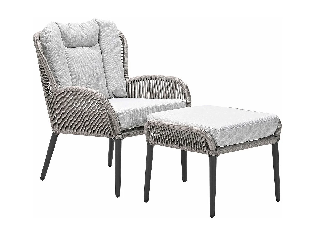 Garden Impressions Bentong loungestoel incl voetenbank - taupe