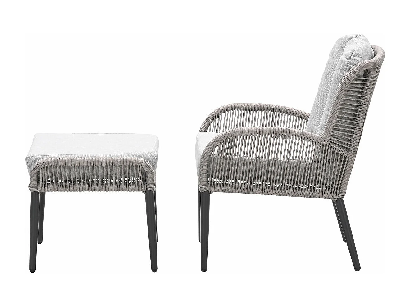 Garden Impressions Bentong loungestoel incl voetenbank - taupe