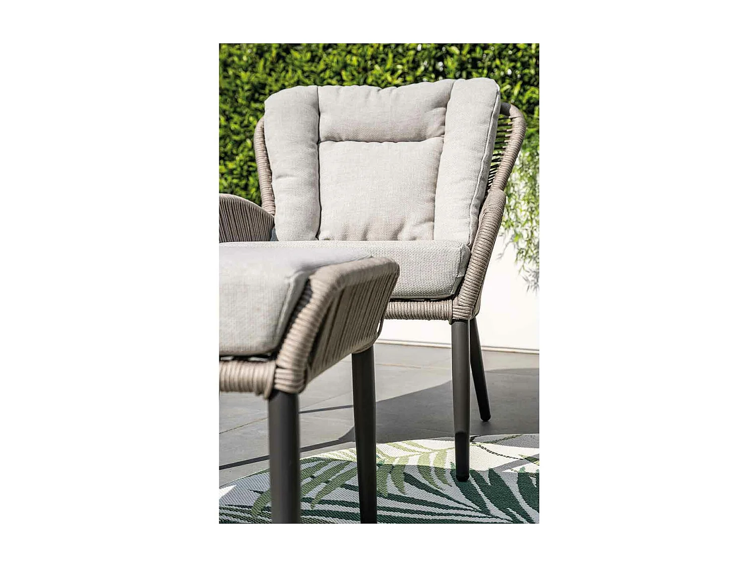 Garden Impressions Bentong loungestoel incl voetenbank - taupe