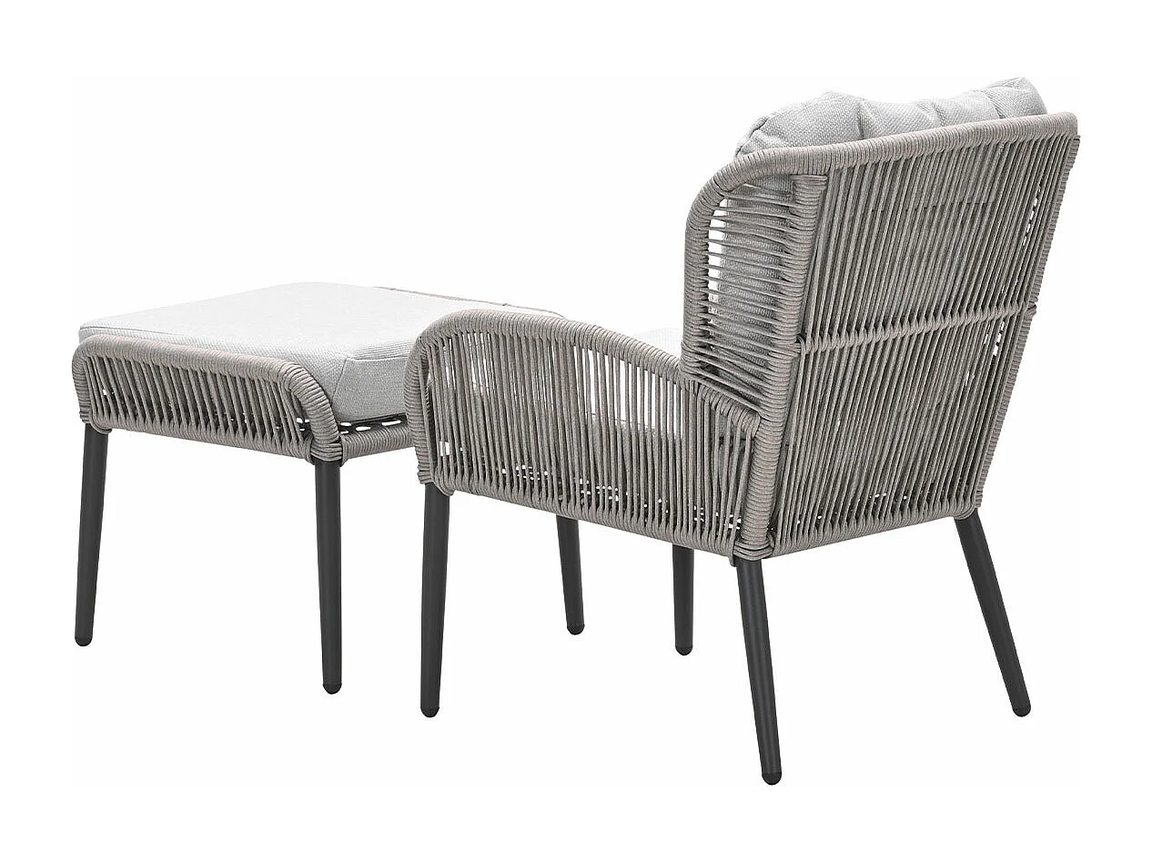 Garden Impressions Bentong loungestoel incl voetenbank - taupe