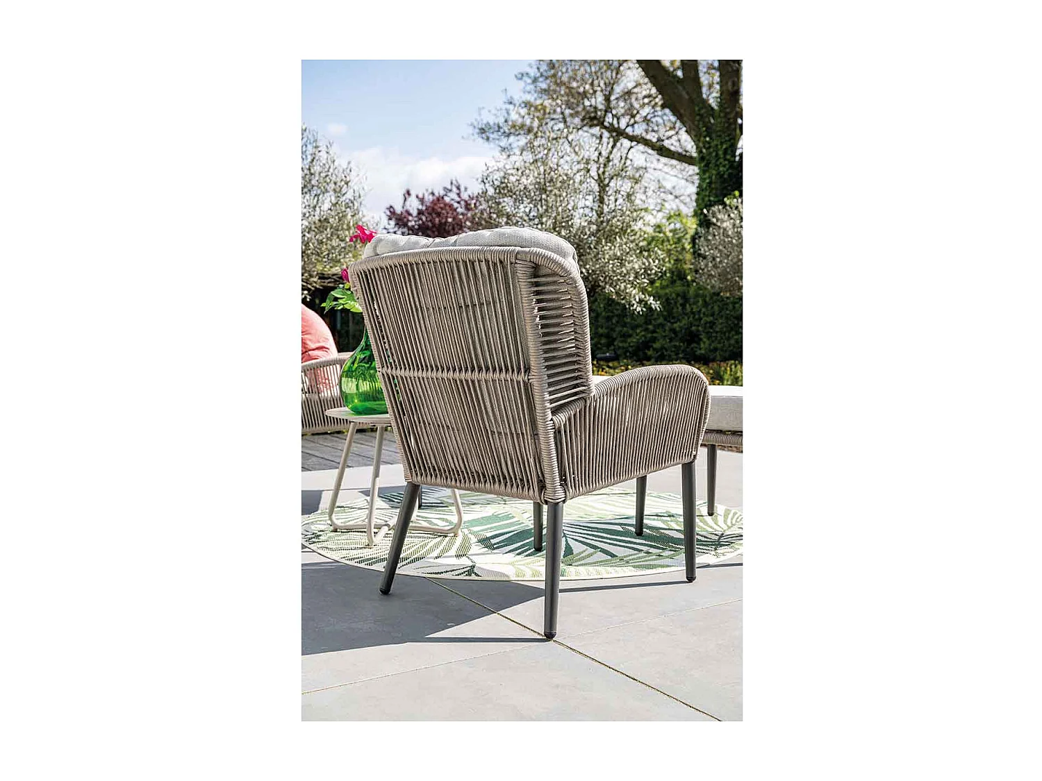 Garden Impressions Bentong loungestoel incl voetenbank - taupe