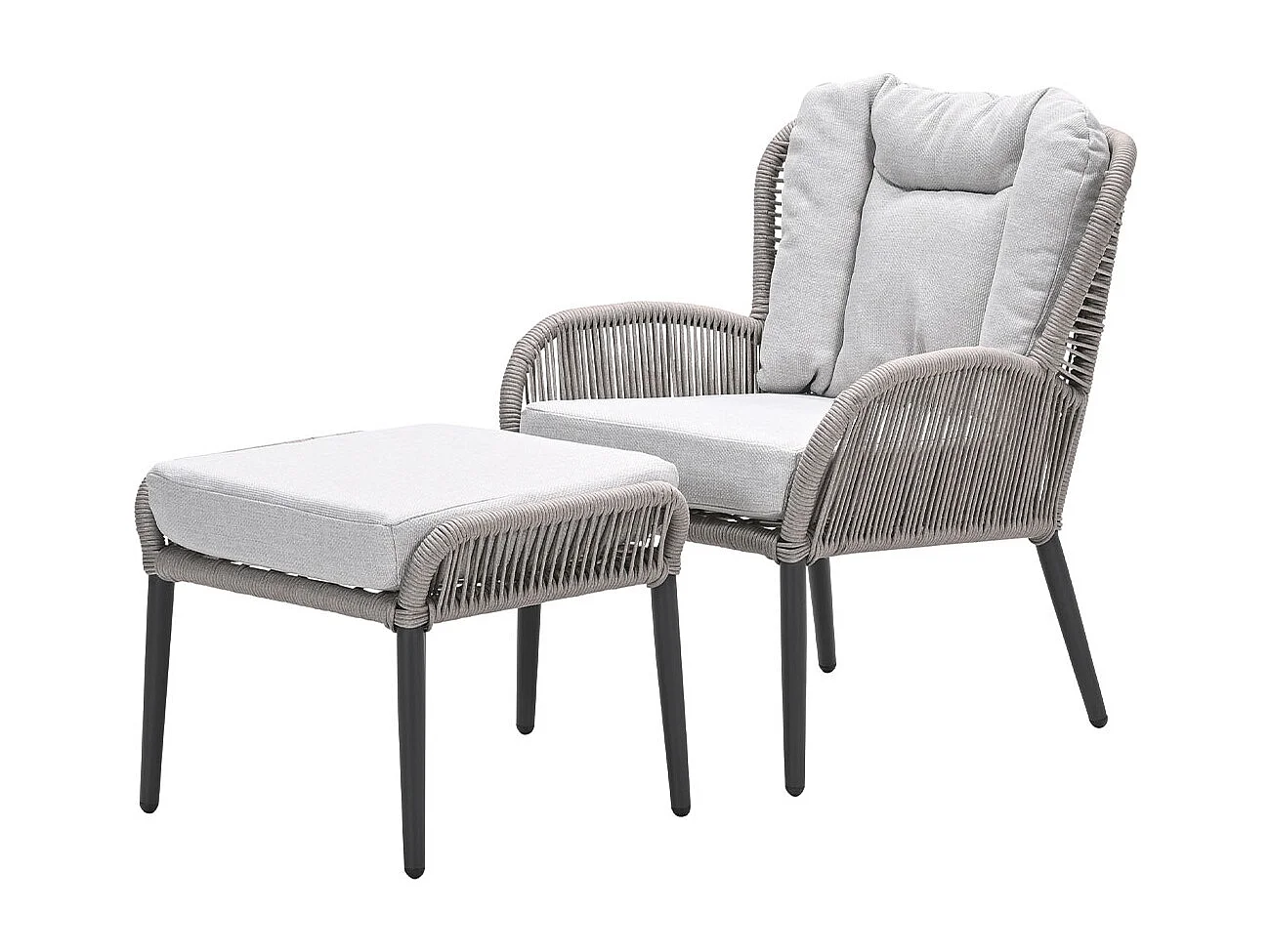 Garden Impressions Bentong loungestoel incl voetenbank - taupe