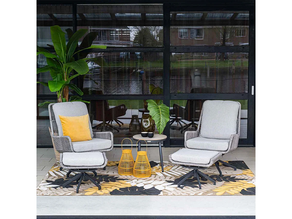 Fauteuils lounge Garden Impressions Bosh pivotants - Table d'appoint Lucas Ø50x48 cm