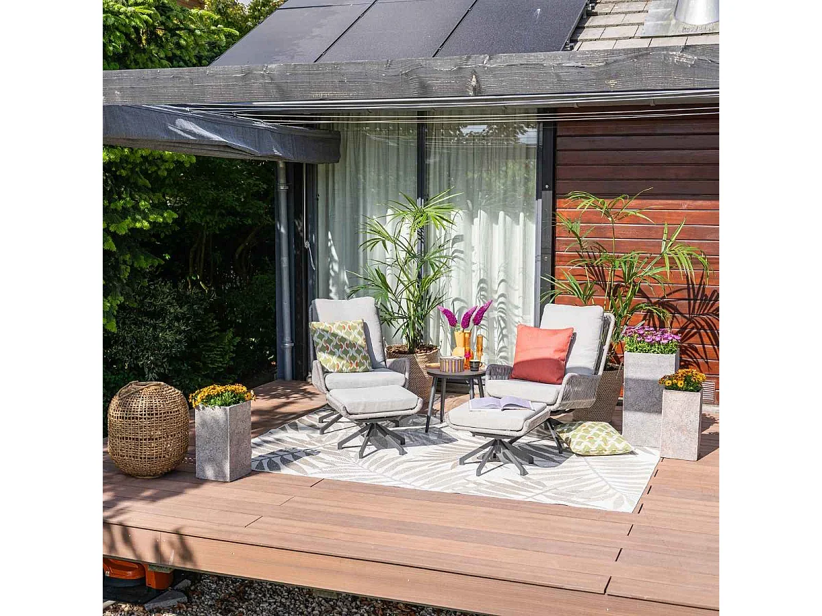 Fauteuils lounge Garden Impressions Bosh pivotants - Table d'appoint Lucas Ø50x48 cm