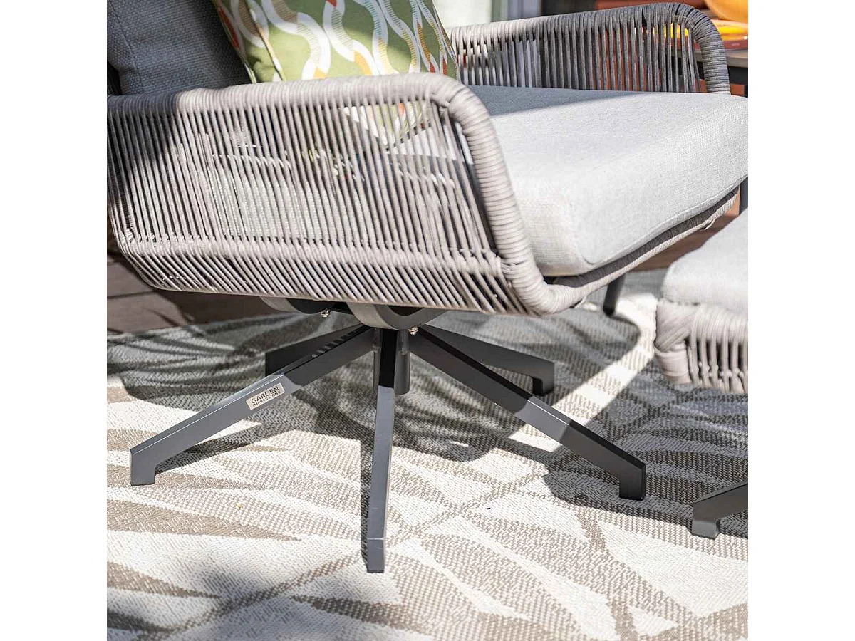 Fauteuils lounge Garden Impressions Bosh pivotants - Table d'appoint Lucas Ø50x48 cm