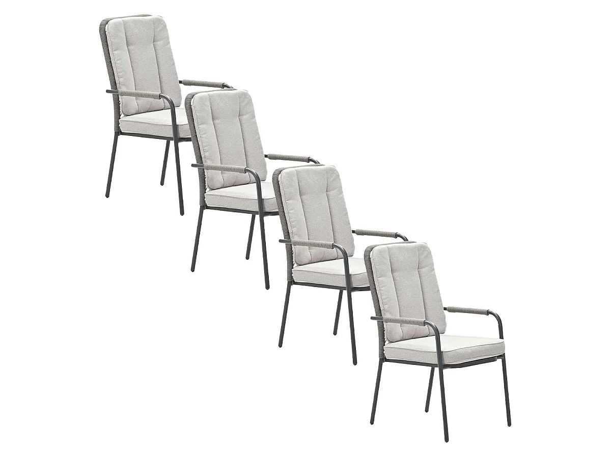 Garden Impressions Aleria tuinstoel taupe - 4 stuks