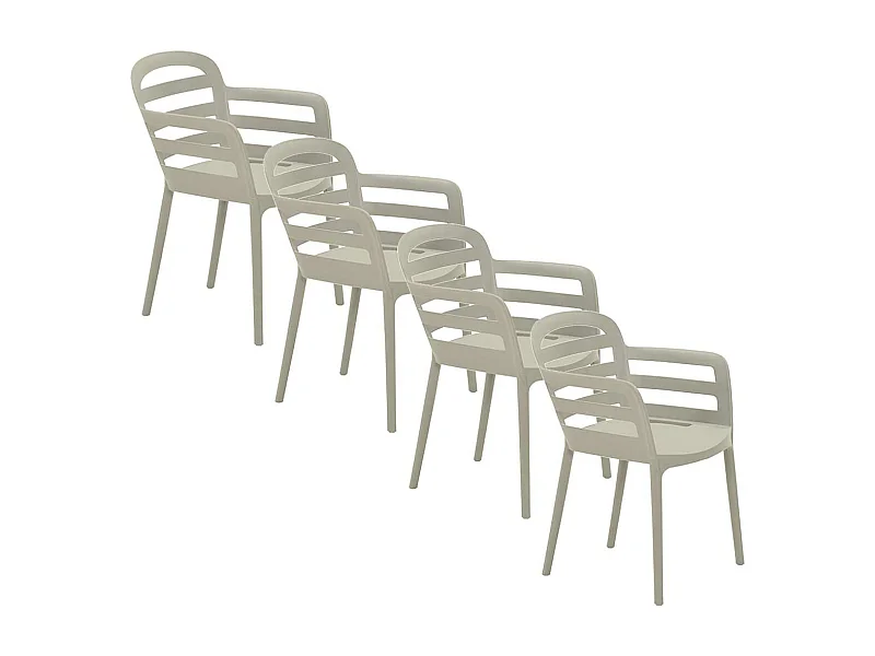 Garden Impressions Mira tuinstoel zand - 4 stuks