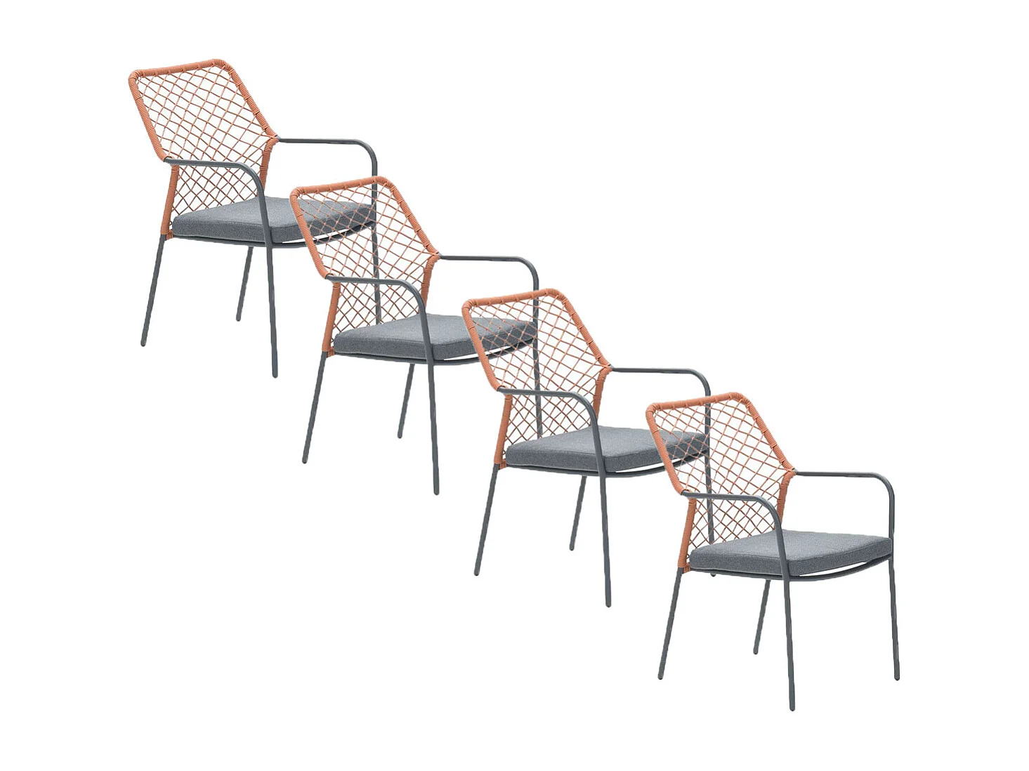 Garden Impressions Ross tuinstoel koper - 4 stuks