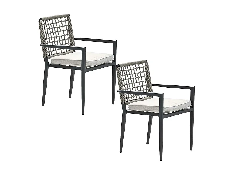 Chaise de jardin Garden Impressions Burela taupe - 2 pièces