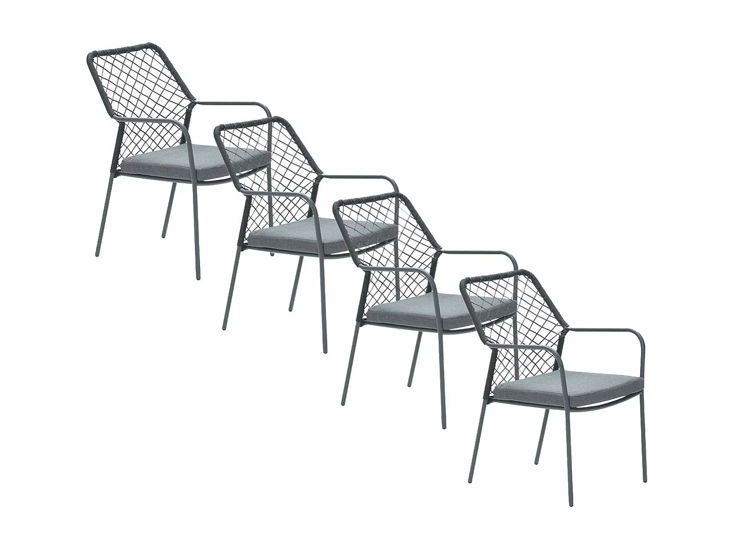 Chaise de jardin Garden Impressions Ross 4 pièces noir