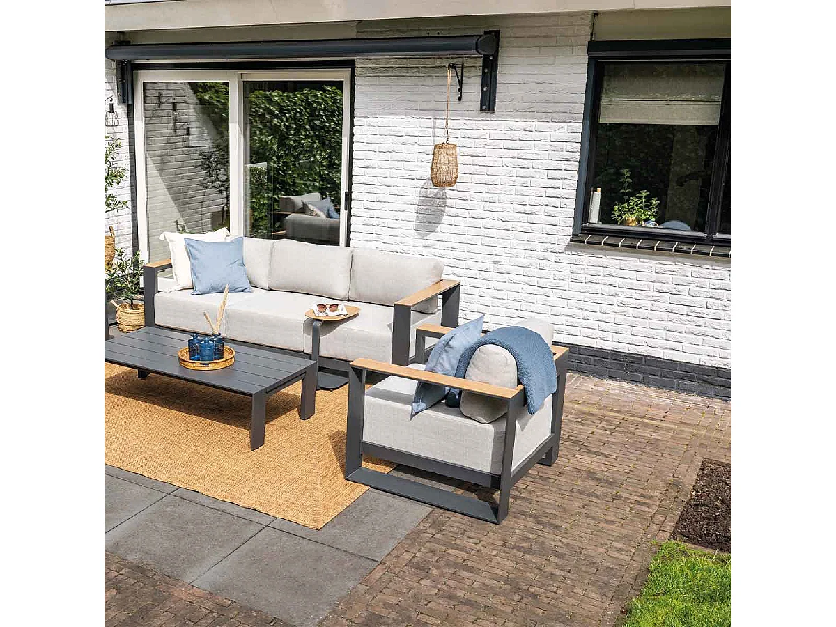 Chaise longue Garden Impressions Malakka - aspect teck clair