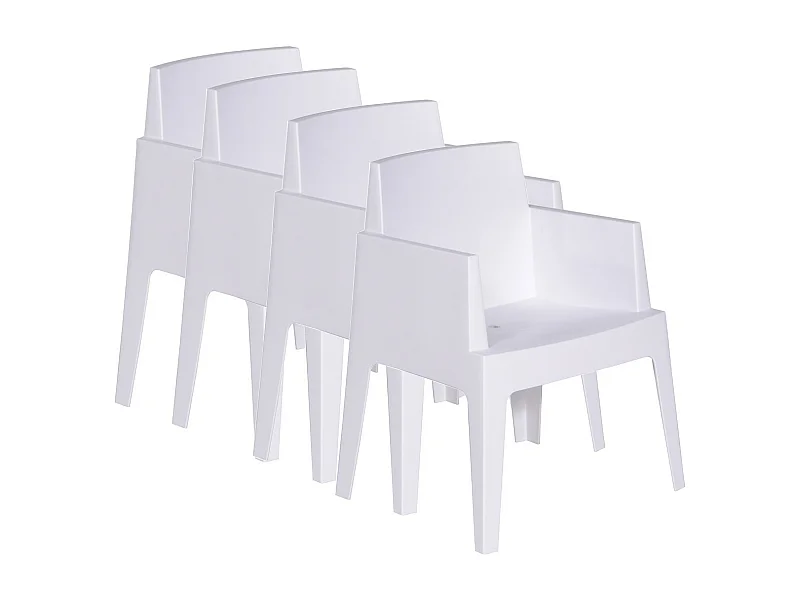 Garden Impressions Box tuinstoel the original wit - 4 stuks