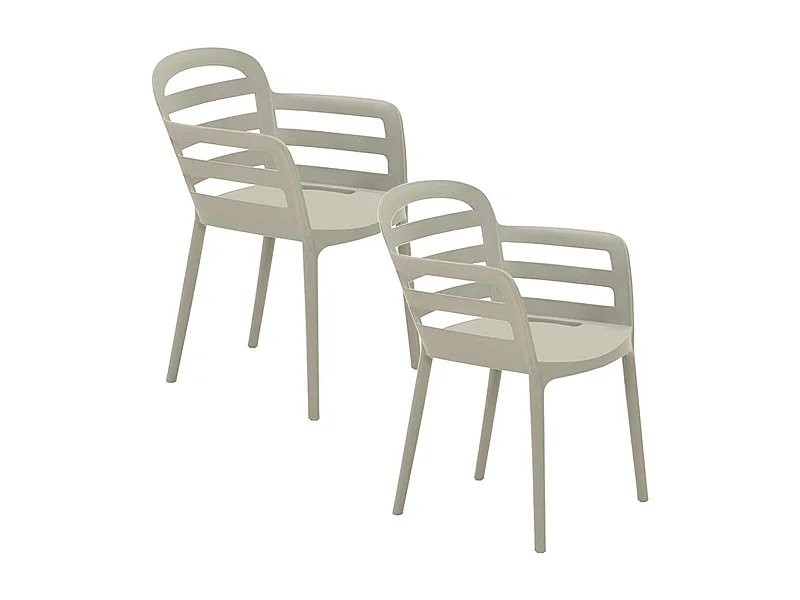 Garden Impressions Mira tuinstoel zand - 2 stuks