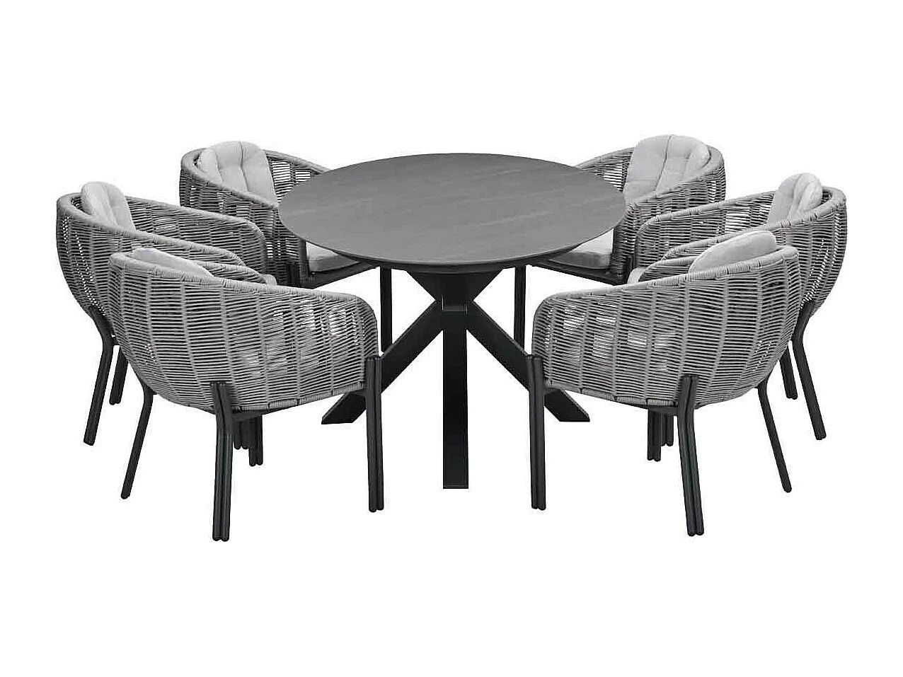 Ensemble de jardin Garden Impressions Padula - Scot - Gris Napoli - 230x115 - 7 pièces