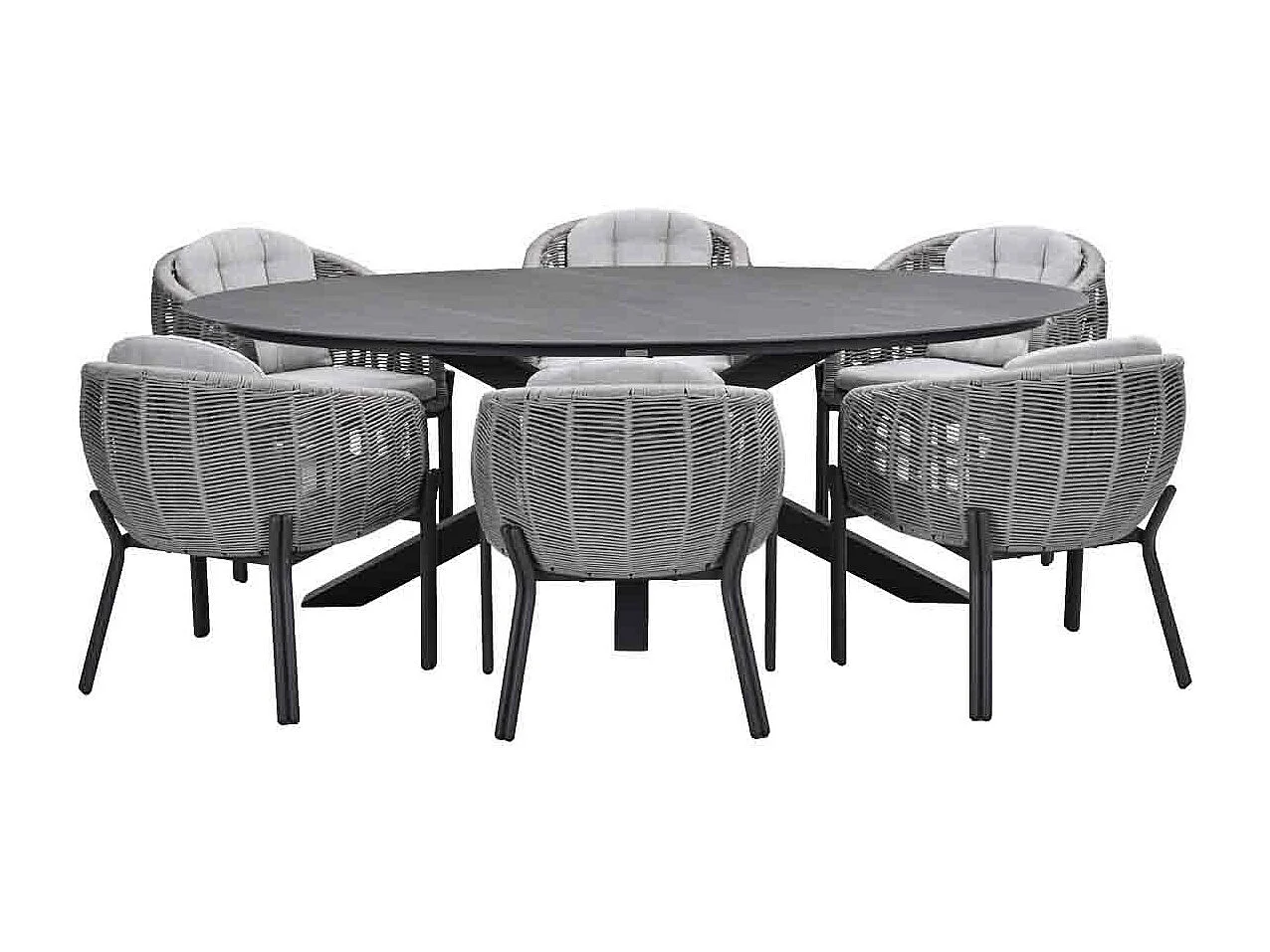 Garden Impressions Padula tuinset 7-delig - Scot tuintafel Napoli grey 230x115 cm