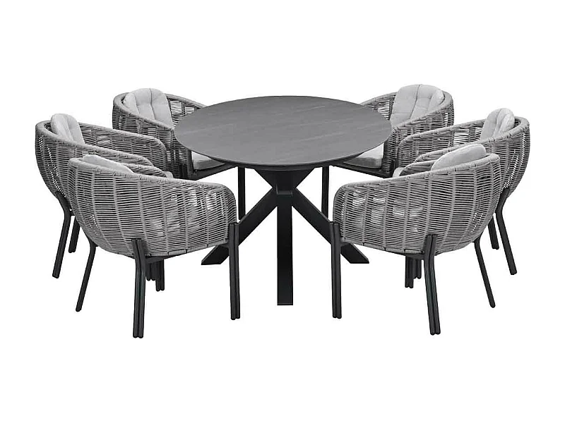 Ensemble de jardin Garden Impressions Padula - Scot - Gris Napoli - 230x115 - 7 pièces