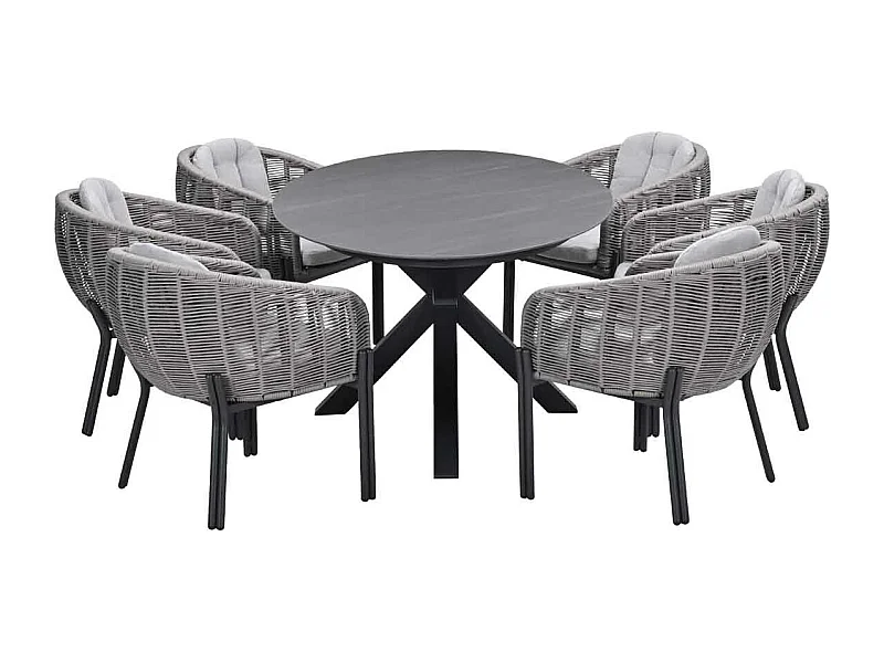 Garden Impressions Padula tuinset 7-delig - Scot tuintafel Napoli grey 230x115 cm