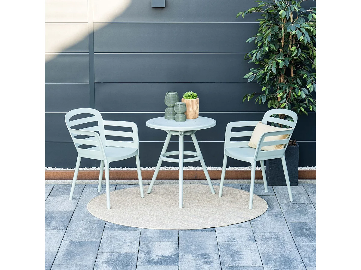 Ensemble de balcon Garden Impressions Mira 3-Piece - table de jardin Faria Ø60 cm Olive