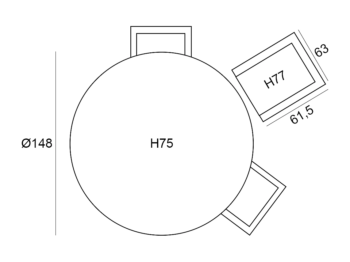 Garden Impressions Sorong tuinset 6-delig - Tulli tuintafel Ø148x75 cm - light teak vironwood