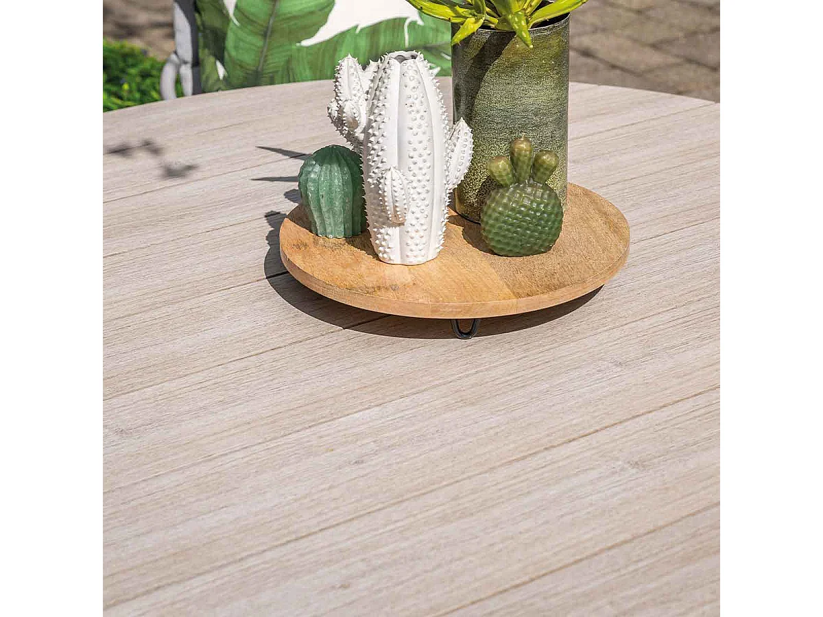 Garden Impressions Sorong tuinset 6-delig - Tulli tuintafel Ø148x75 cm - light teak vironwood