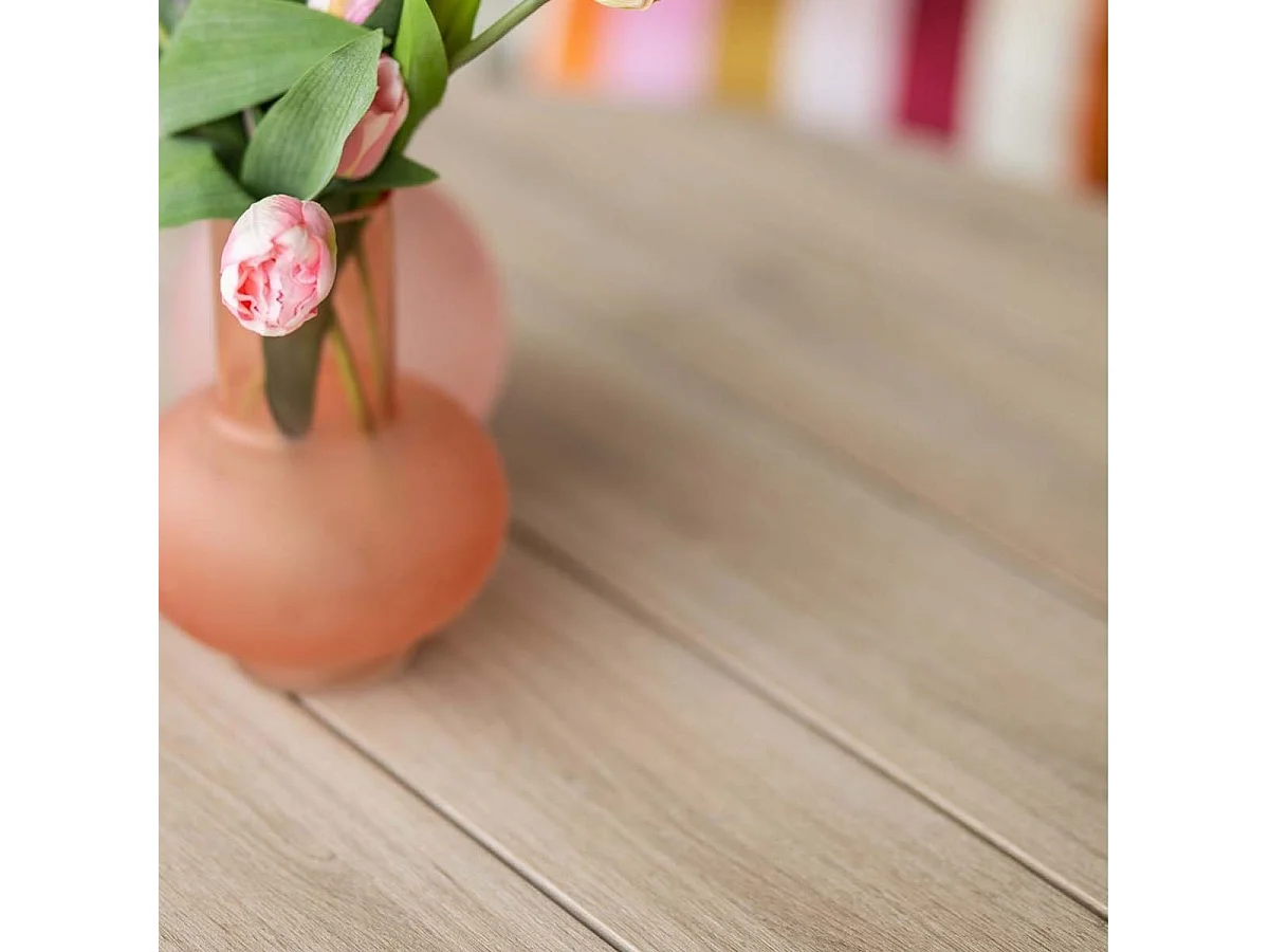 Garden Impressions Yima tuinset 6-delig licht grijs - Tulli tuintafel bruin Ø148 cm