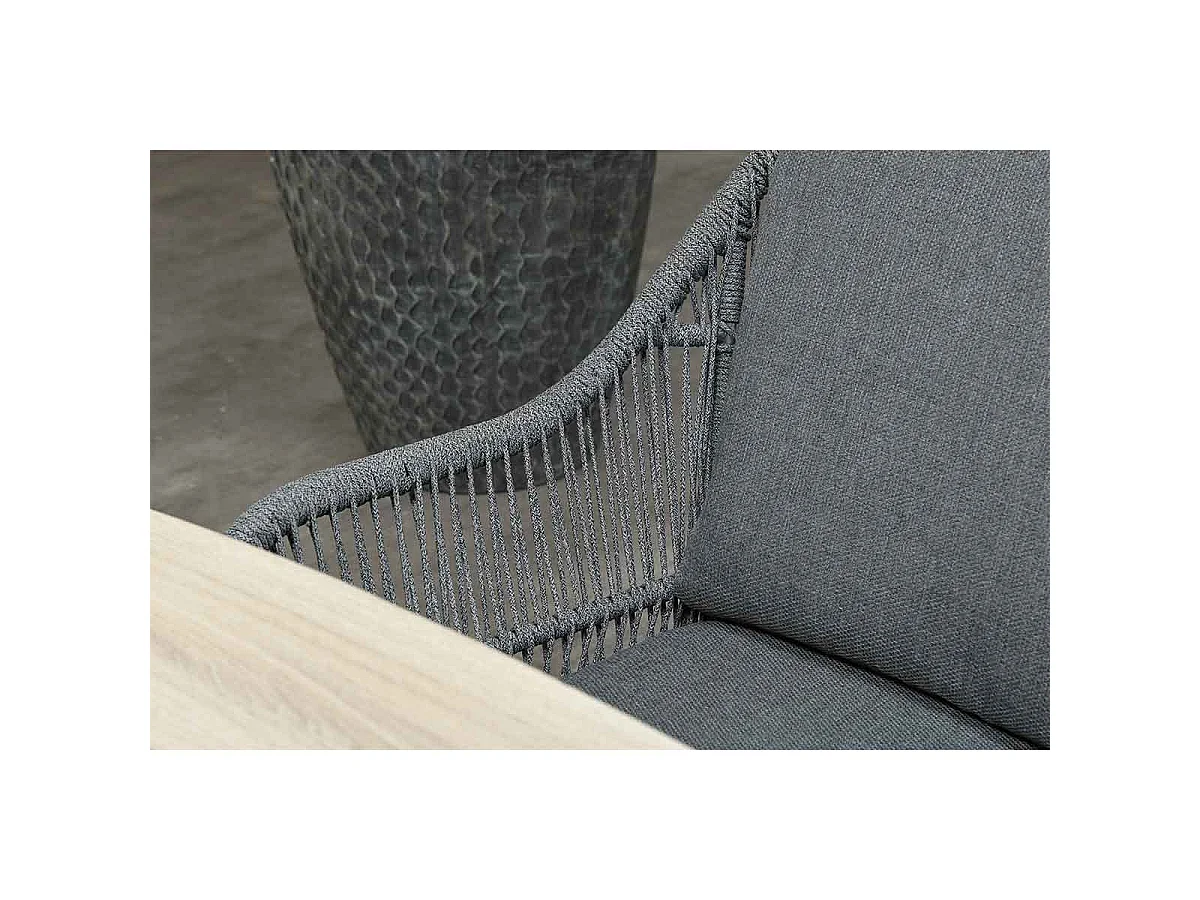 Garden Impressions Yima tuinset 6-delig licht grijs - Tulli tuintafel bruin Ø148 cm